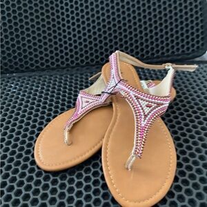 Rue21 Pink Beaded Sandals Comfortable Stylish